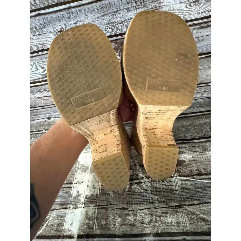 Veronica Beard Paulita Cork Wedges Size 5.5
